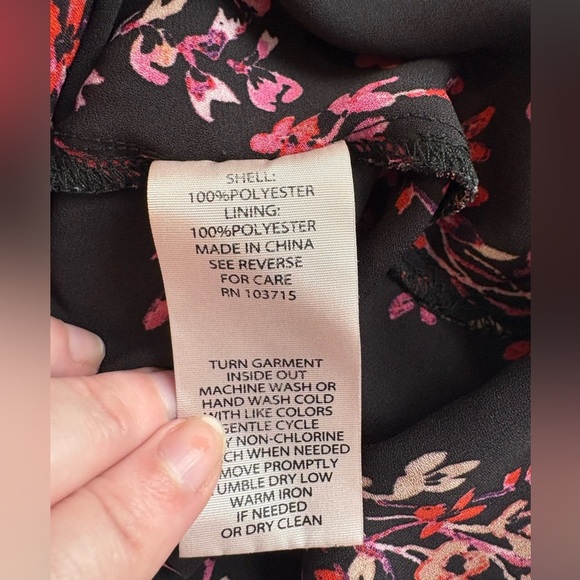 Nanette Lepore Black Floral Chiffon Maxi Shirt‎ Dress Sz 4 Small 0380 - Picture 14 of 14